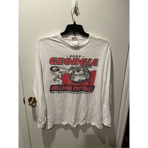 Vintage Georgia Bulldogs 2002 White Long Sleeve T-Shirt Size L